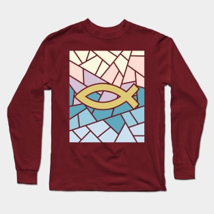 The ancient sign of the early Christians is a fish. Long Sleeve T-Shirt